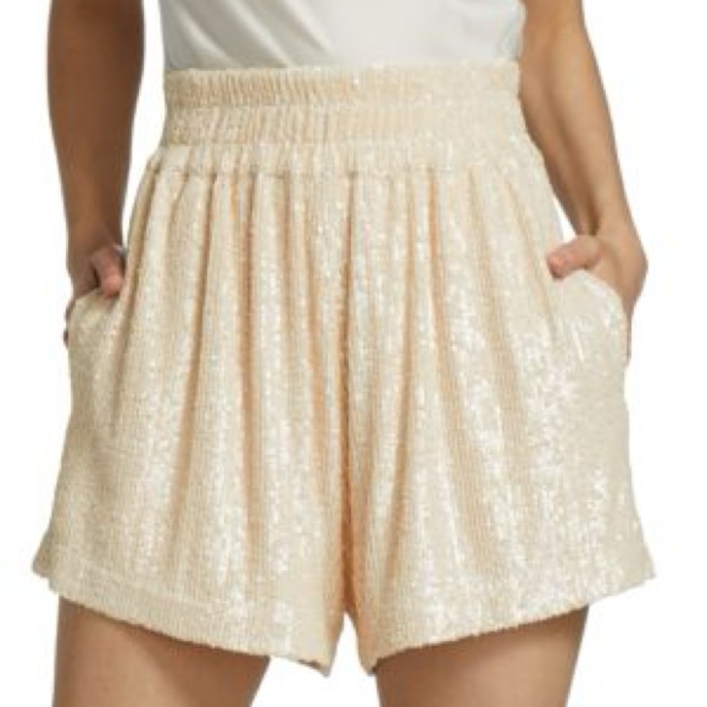 Generation Love Elise Sequin Sparkle Shorts Elastic Waist Party Shorts Club